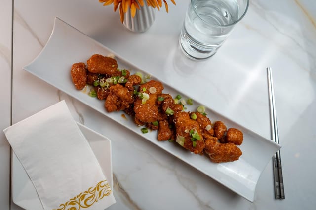 Korean Fried Popcorn Chicken.